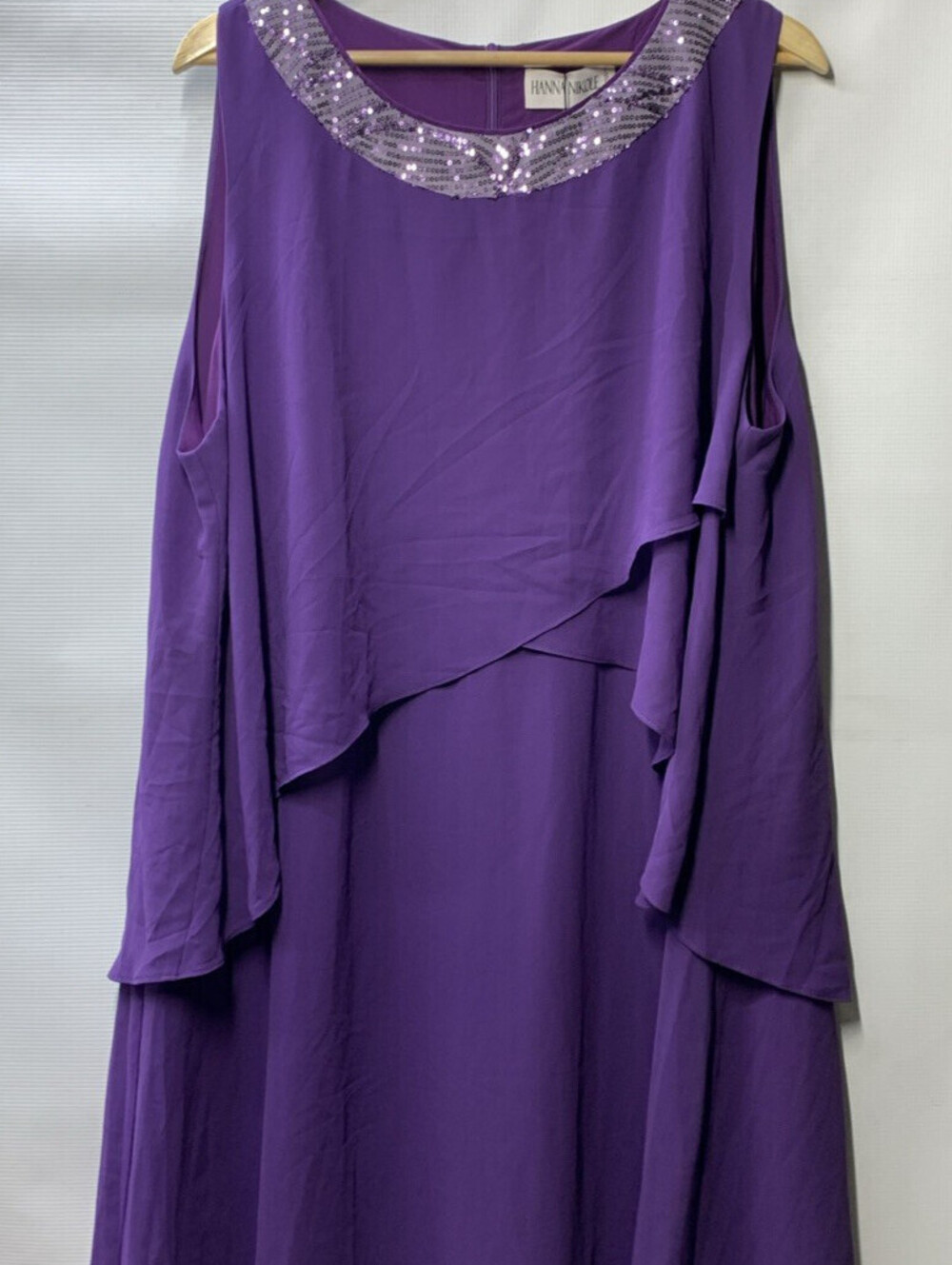 Hanna Nikole Women's Plus Size Guest Dress with Jacket 2 Piece Size 20W Purple - Picture 3 of 10